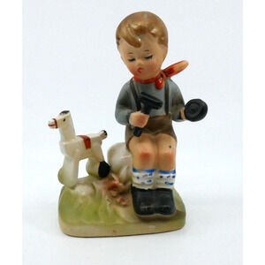 VTG Erich Stauffer Play Time Boy Making a Rocking Horse Figurine Arnart Japan